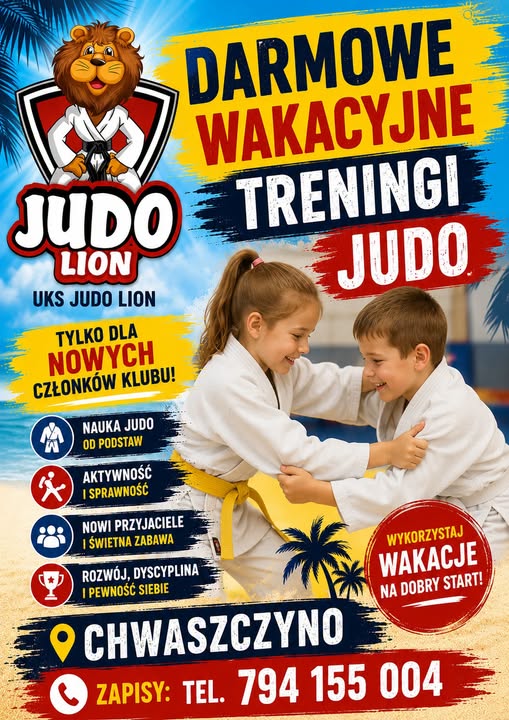 Plakat wydarzenia Darmowe wakacyjne treningi — Chwaszczyno